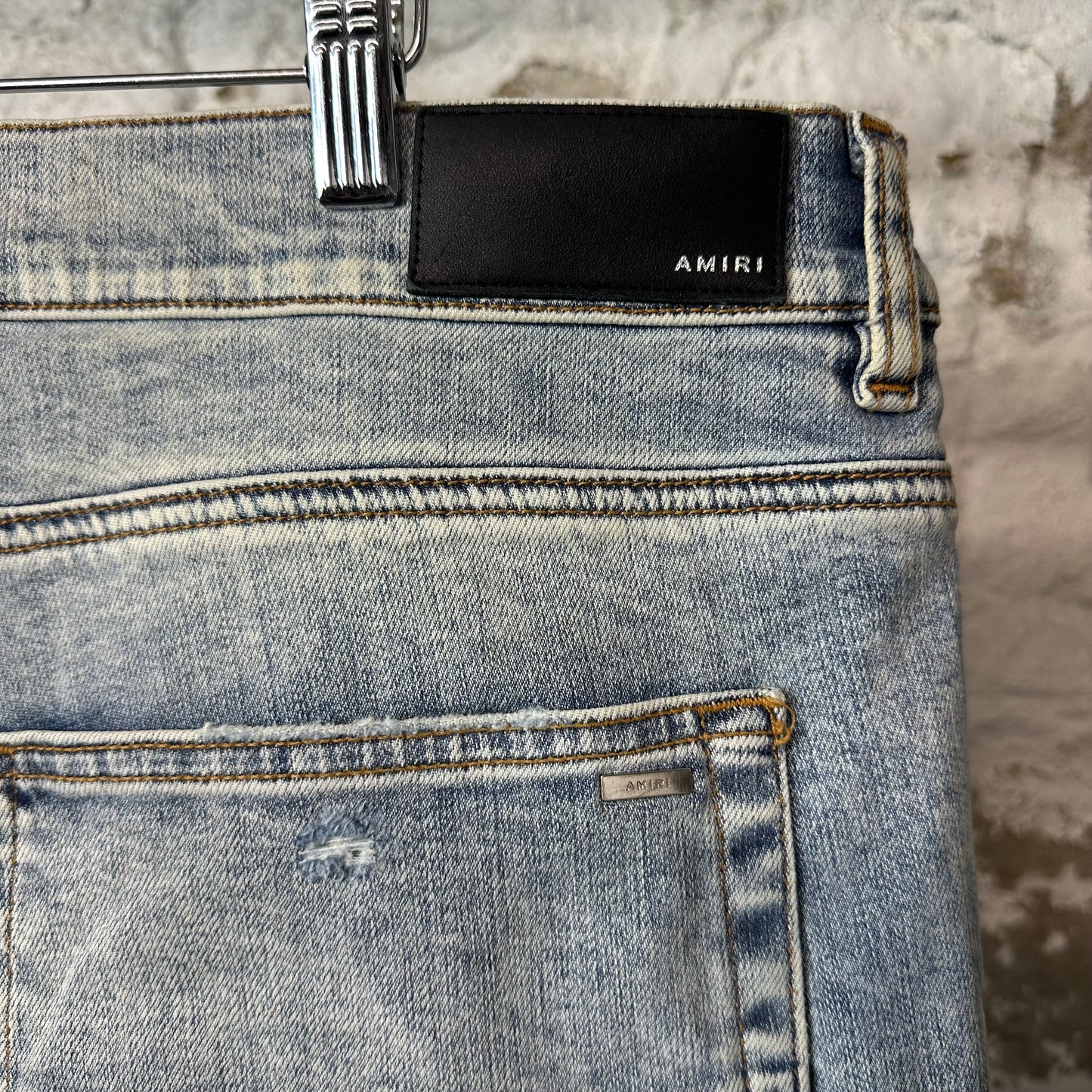 Amiri MX1 Tie Dye Washed Blue Denim Jeans Sz 40