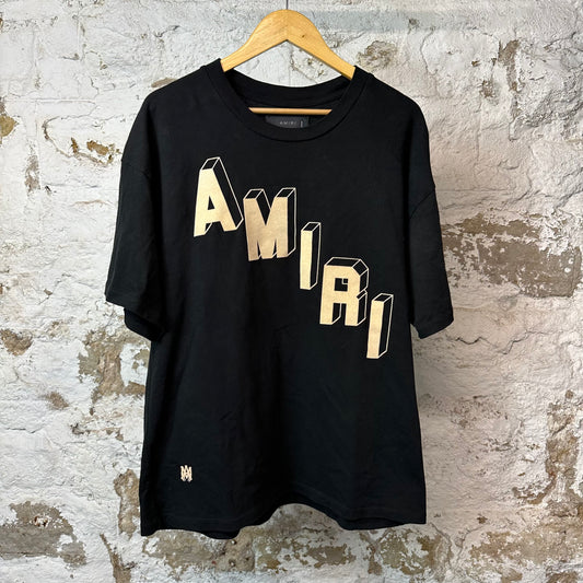 Amiri Cream Velour Spell T-shirt Black Sz M