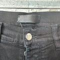 Amiri MX1 Black Leather Black Denim Jeans Sz 29