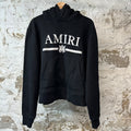 Amiri Embroidered Bar Logo Hoodie Black Sz S