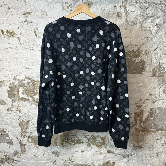 Louis Vuitton Yayoi Polka Dot Monogram Crewneck Black Sz XL