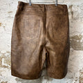 Bottega Desires Brown Leather Shorts Sz 34