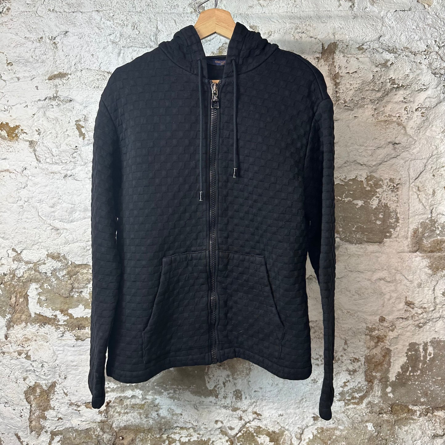 Louis Vuitton Damier Embossed Hoodie Black Sz XL
