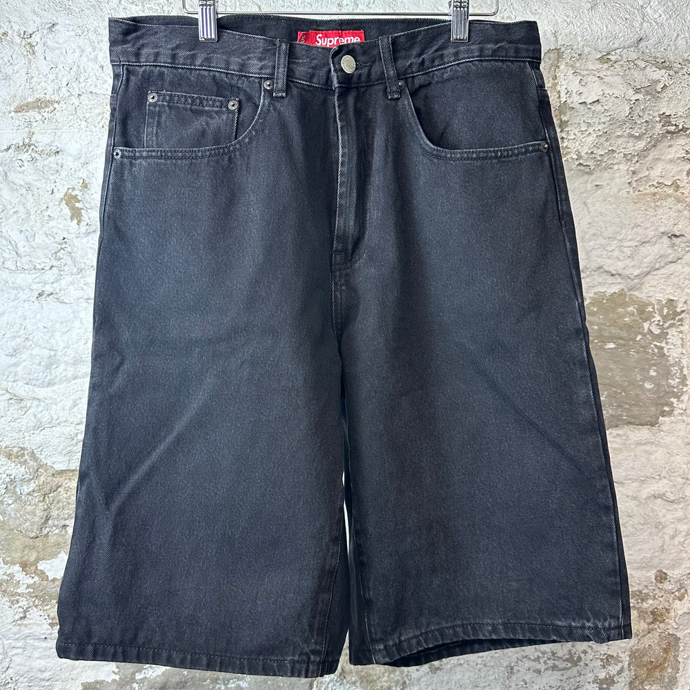 Supreme NY Baggy Jean Shorts Black Sz 30