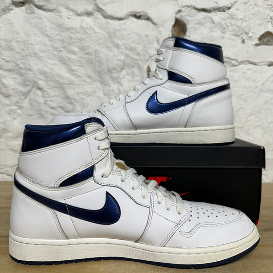 Air Jordan 1 High Metallic Navy Sz 10.5
