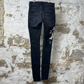Amiri Embroidered Reaper Logo Black Denim Jeans Sz 29
