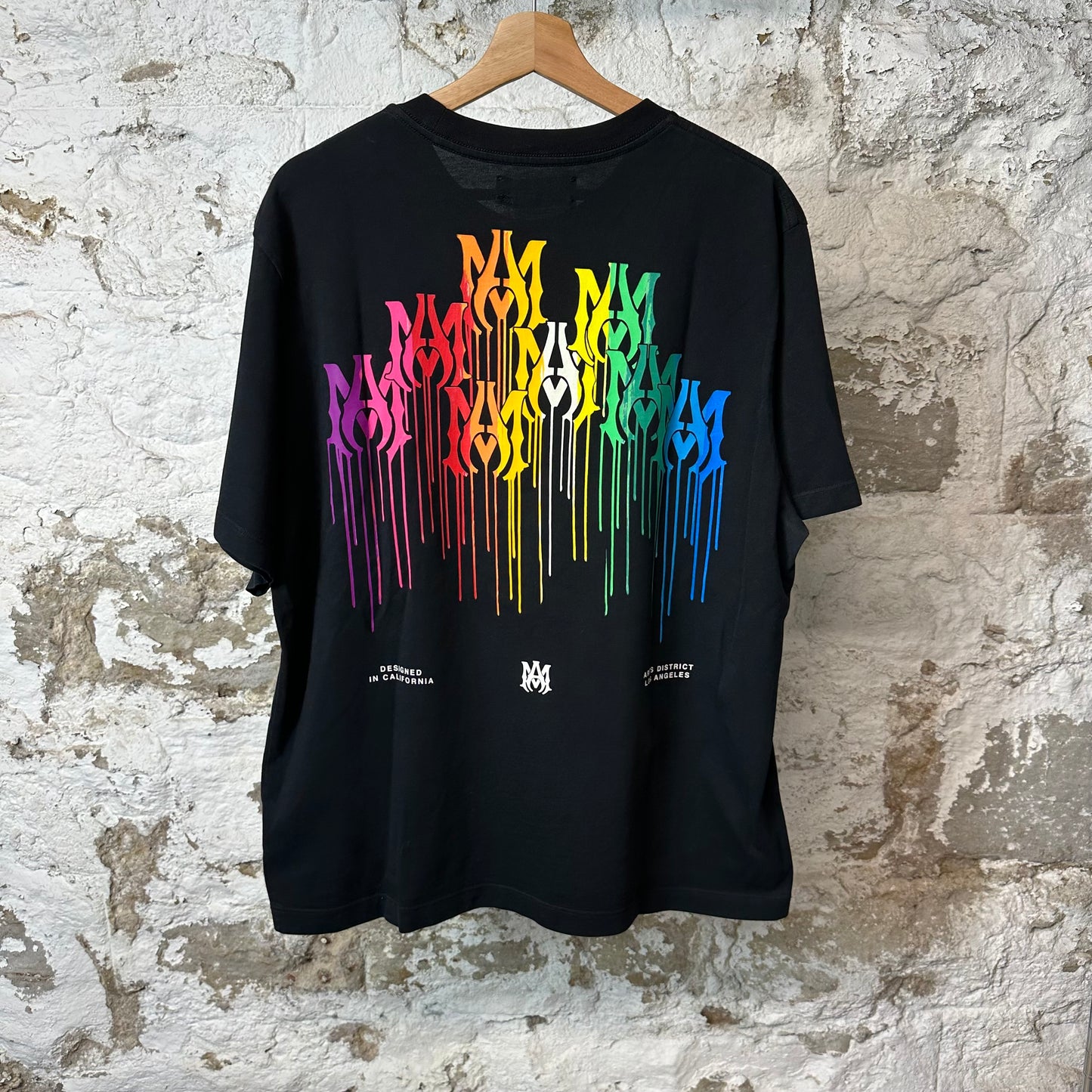 Amiri Multicolor AM Drip T-shirt Black Sz L