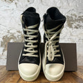 Rick Owens High Black Leather Milk Sneaker Sz 5 (37)