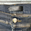 Amiri MX1 Plaid Dirty Blue Denim Jeans Sz 34