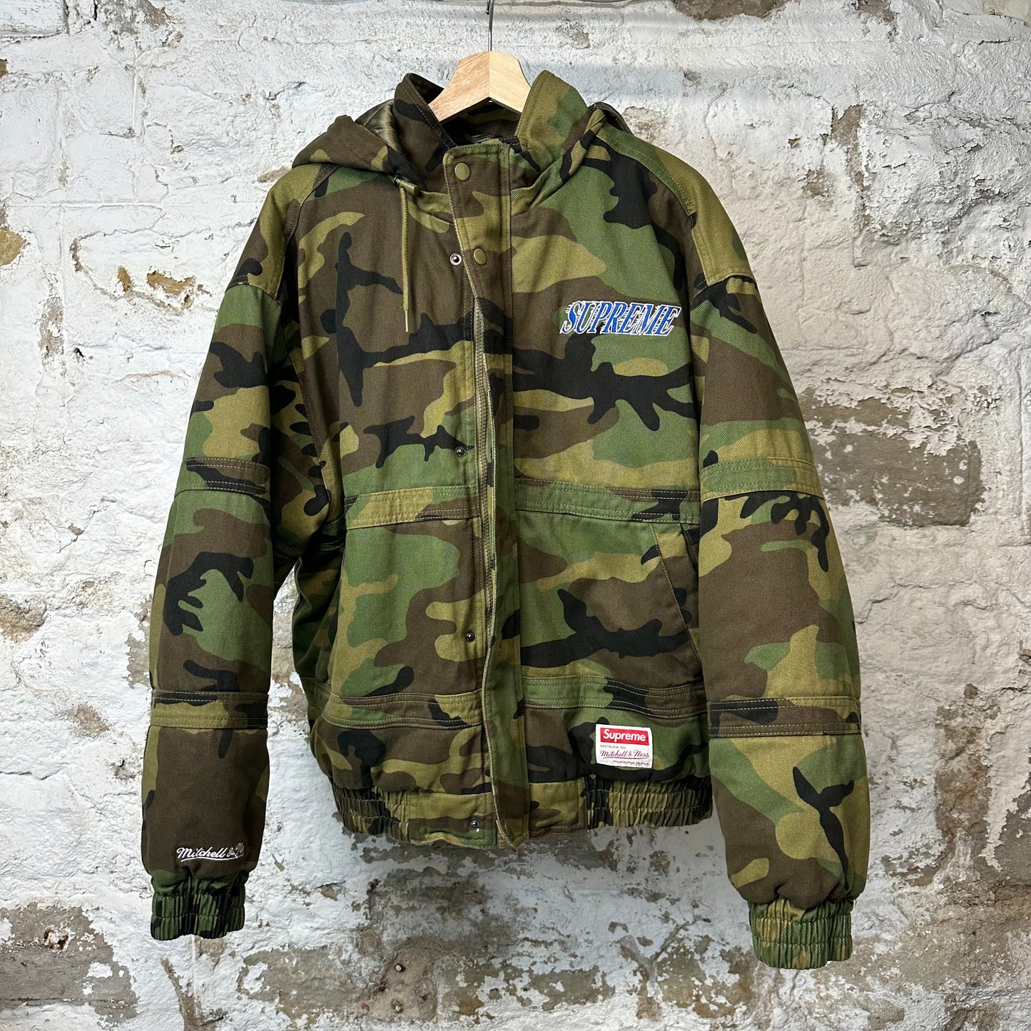 Supreme M&N Twill Stadium Jacket Green Camo Sz L