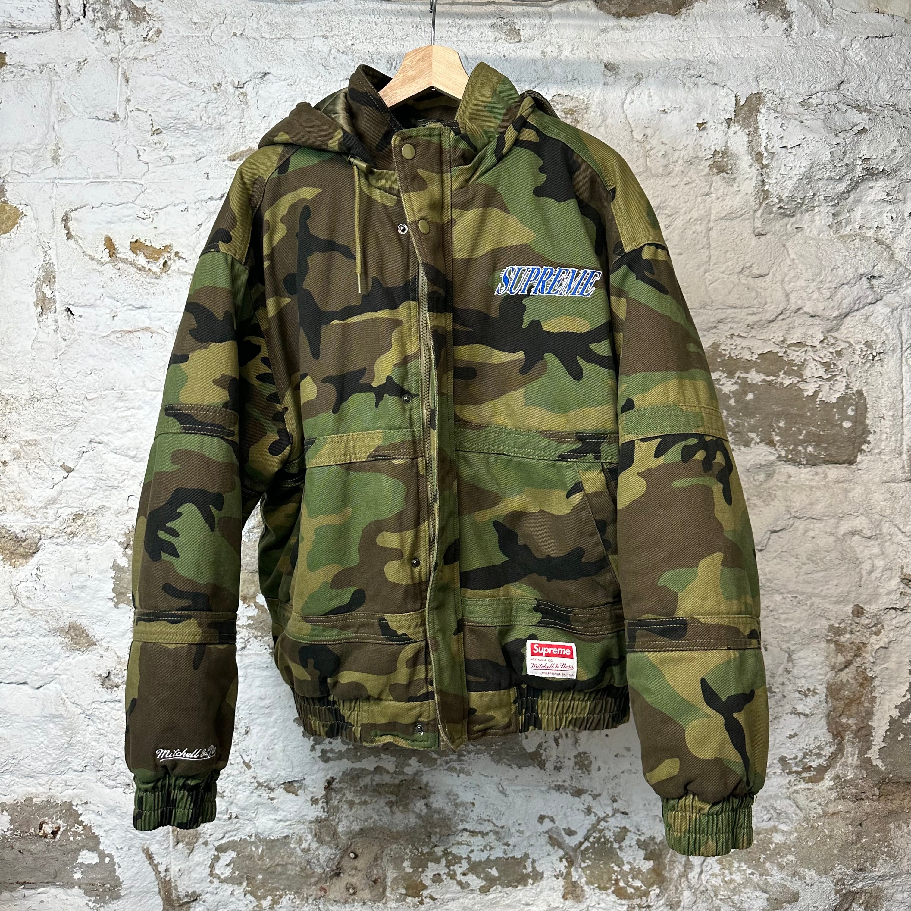 Supreme M&N Twill Stadium Jacket Green Camo Sz L