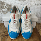 Prada Americas Cup Teal Blue Patent White Sz 6.5 No Box