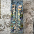 Who Decides War Multicolor Fusion Blue Denim Jeans Sz 30