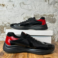 Prada Americas Cup Black Red Patent Sneaker Sz 10.5