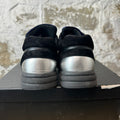 Chanel Silver CC Black Navy Velour Sneaker Sz 8.5 (41.5)