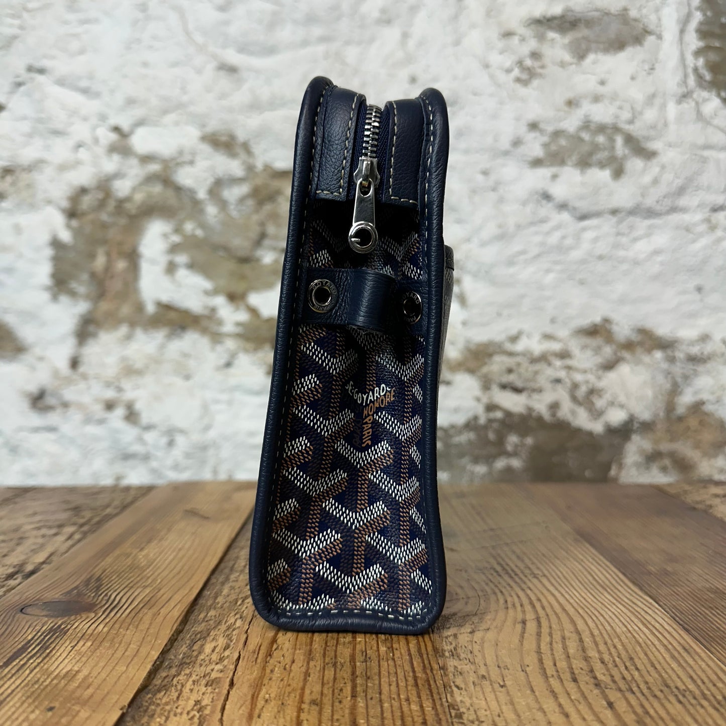 Goyard Jouvence Brown Monogram Navy Toiletry Bag