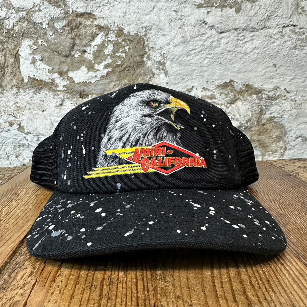 Amiri California Eagle Black Trucker Hat