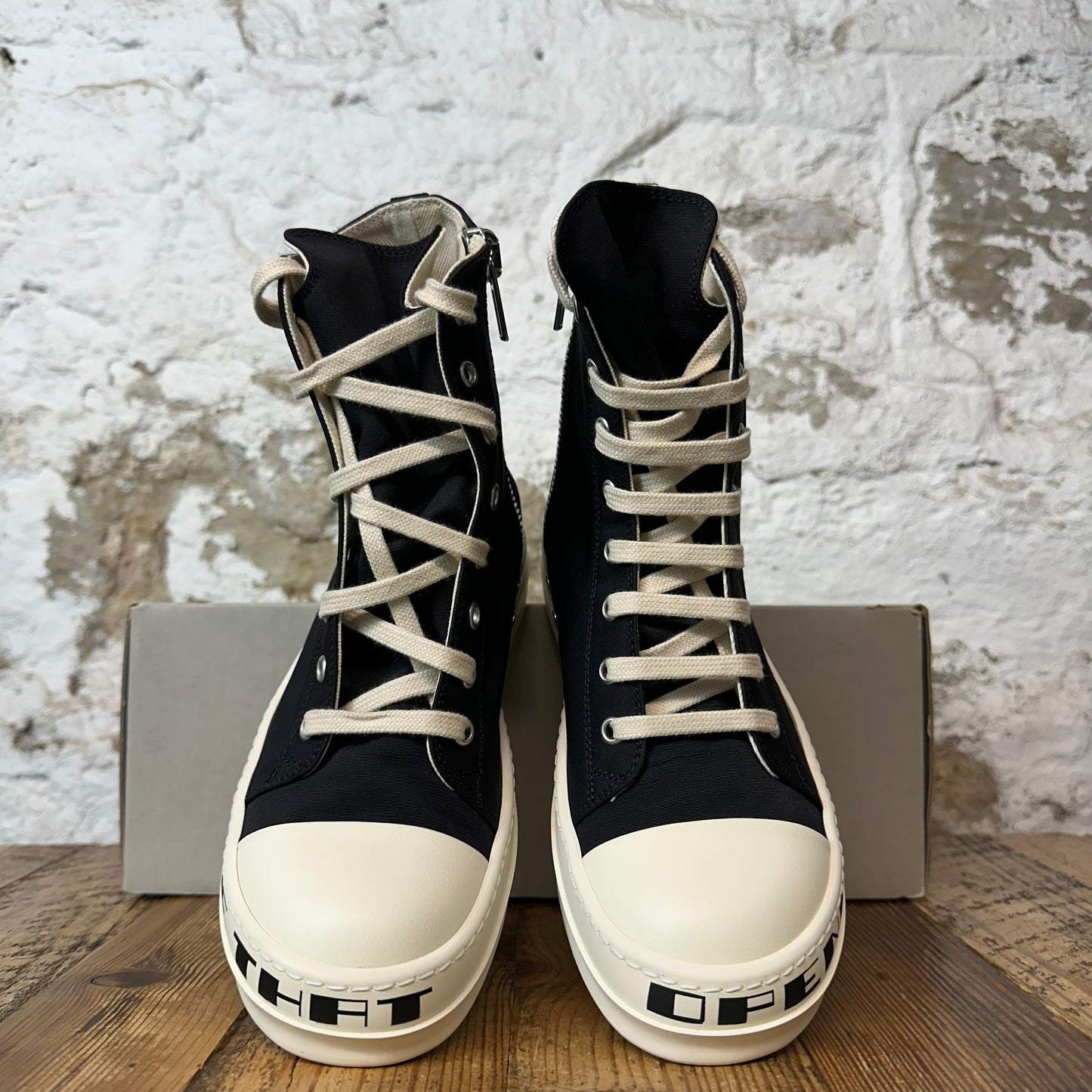Rick Owens High Quote Black Milk Sneaker Sz 5 (37) DS
