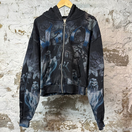 Vale Casper Zip Up Hoodie Black Sz S