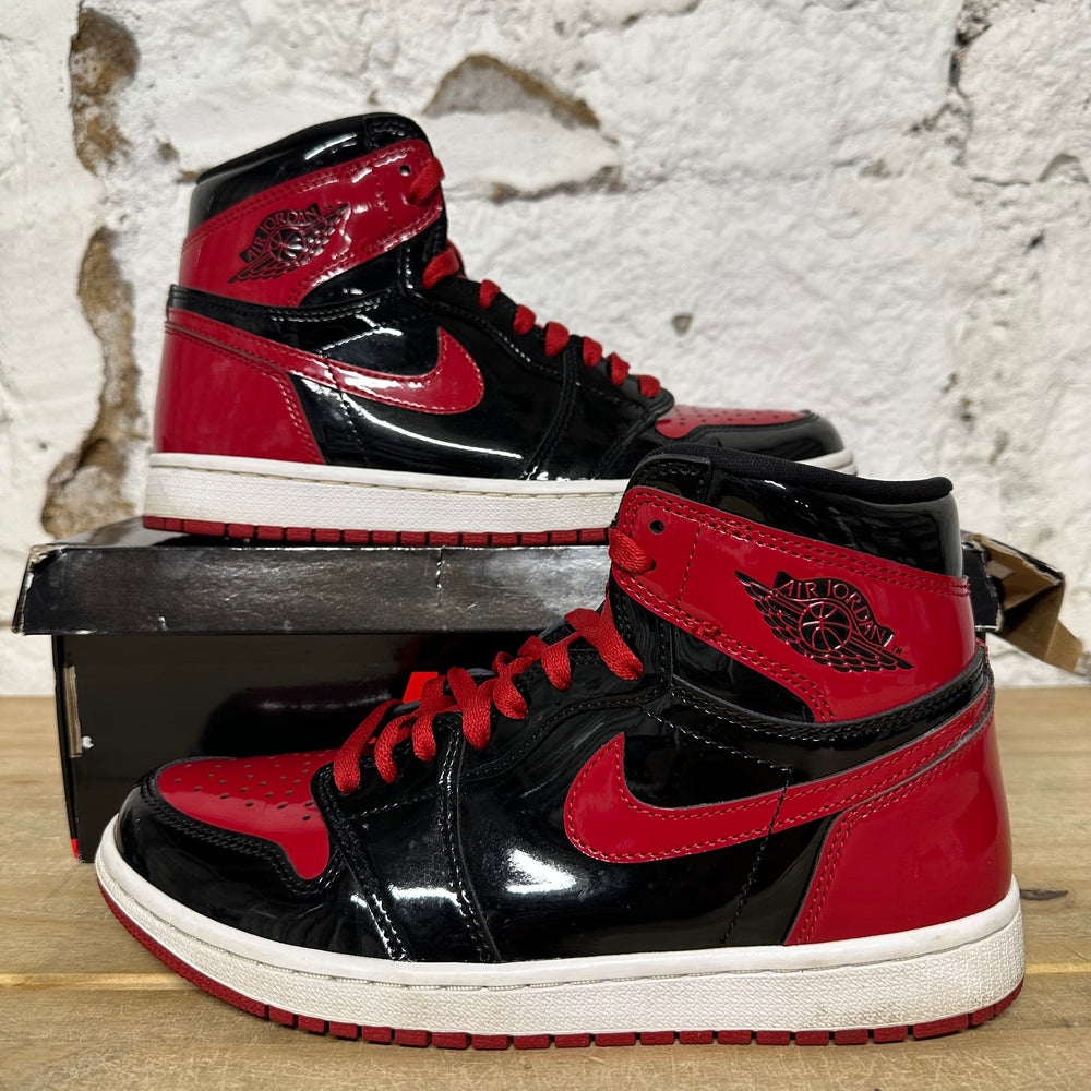 Air Jordan 1 High Patent Bred Sz 7.5