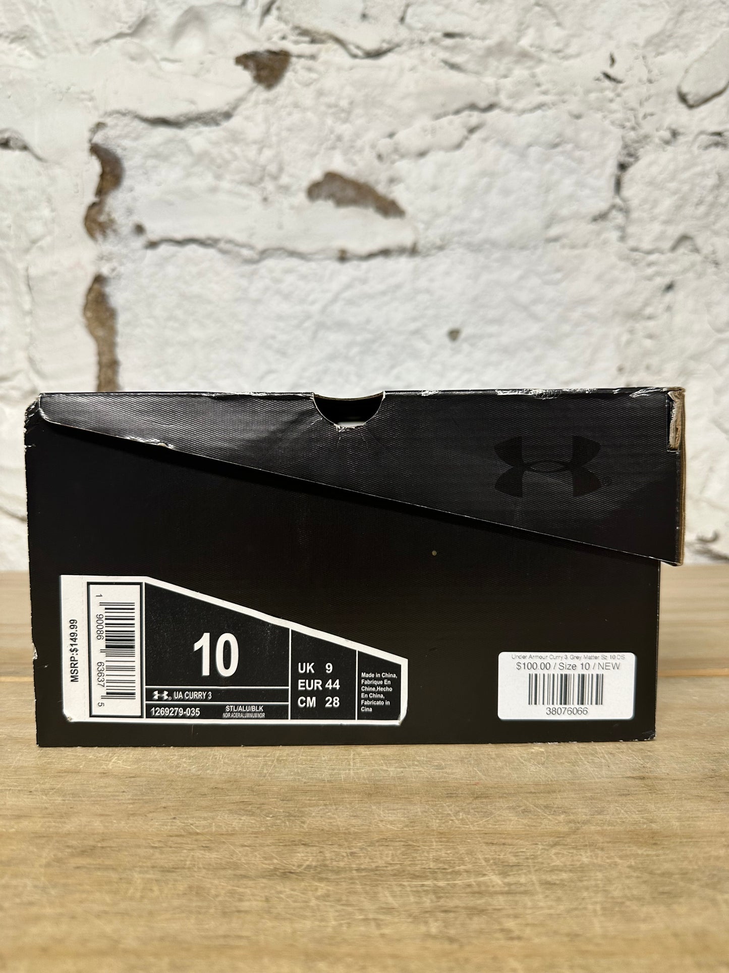 Under Armour Curry 3 Grey Matter Sz 10 DS