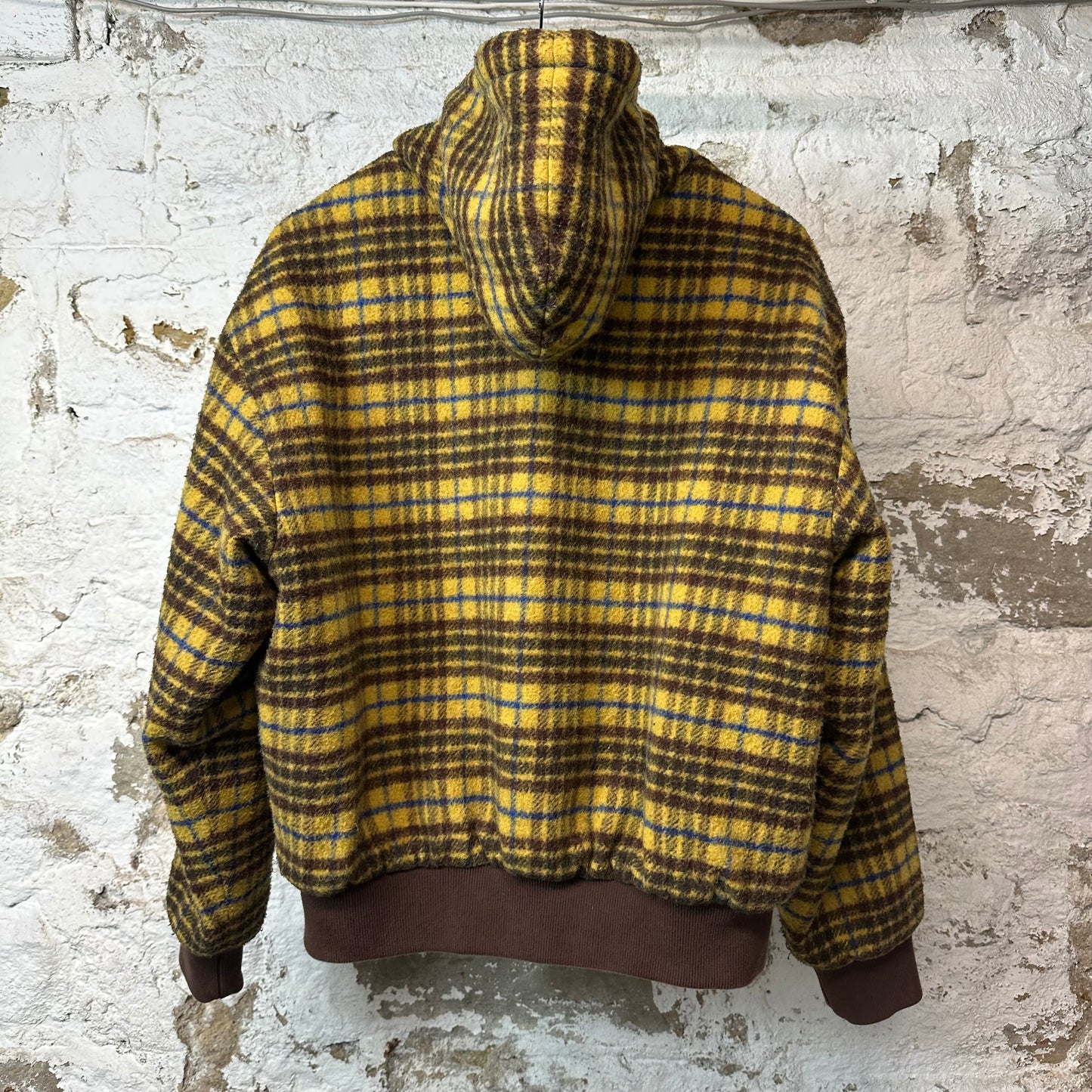 Supreme Brown Yellow Plaid Wool Work Jacket Sz S
