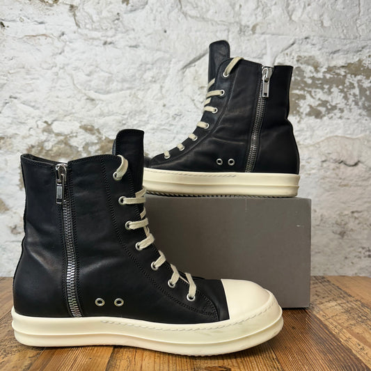 Rick Owens High Black Leather Milk Sneaker Sz 10 (43)