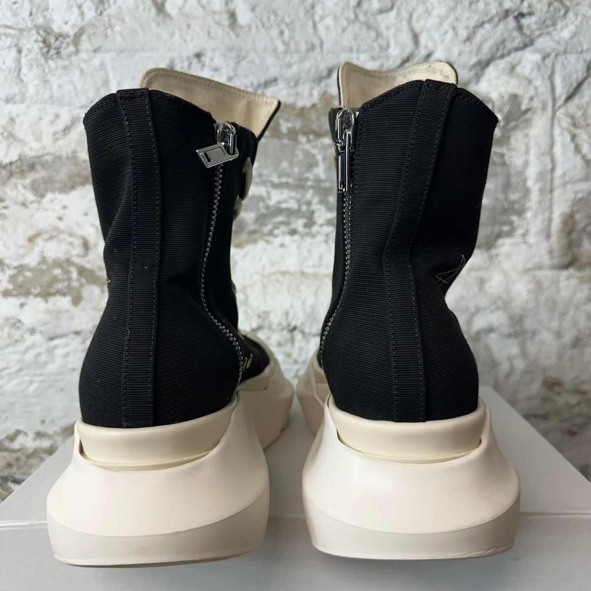 Rick Owens High Abstract Pentastitch Black Milk Sneaker Sz 7 (40)