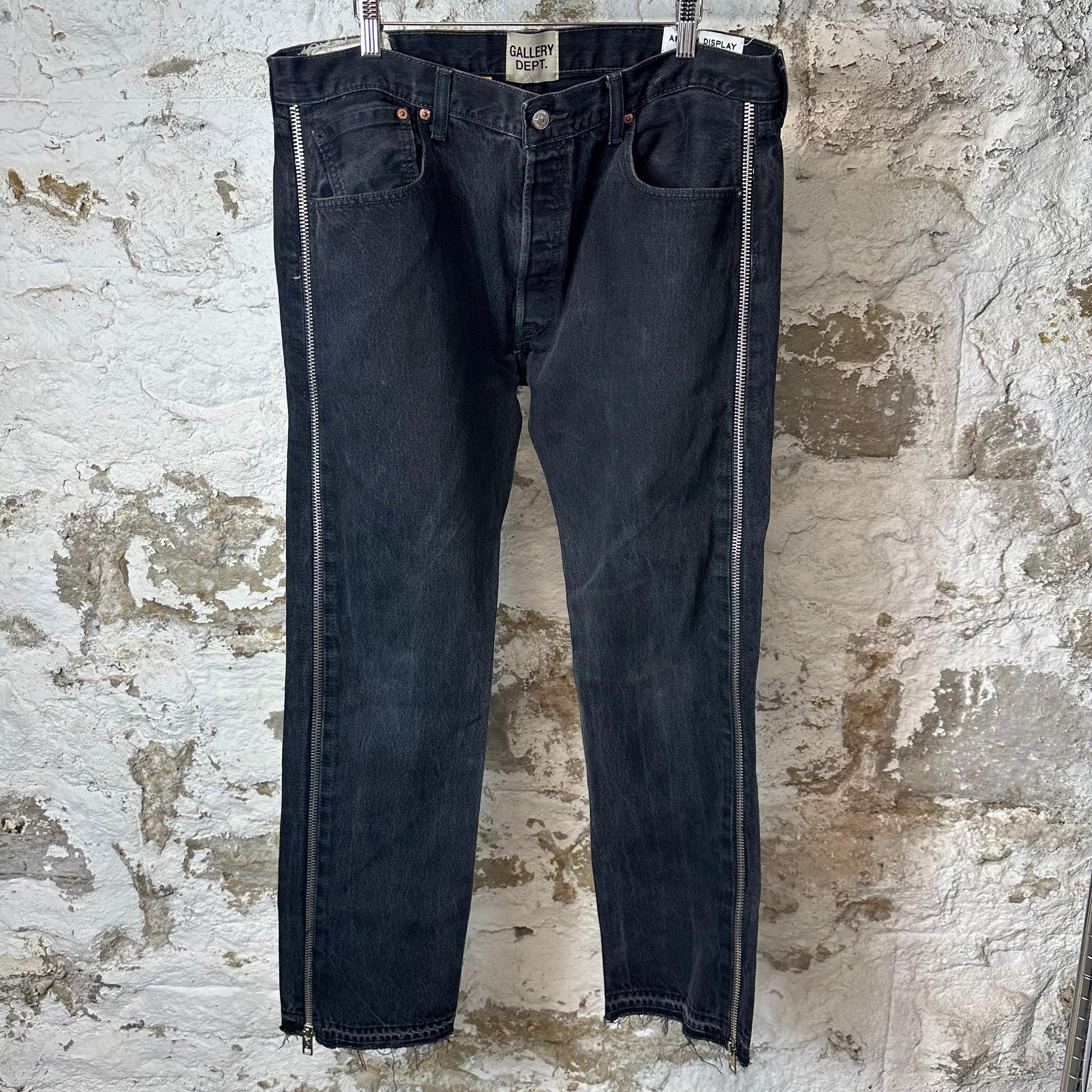 Gallery Department Side Zipper Black Denim Jeans Sz 36