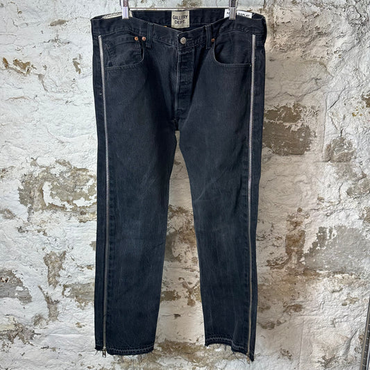 Gallery Department Side Zipper Black Denim Jeans Sz 36