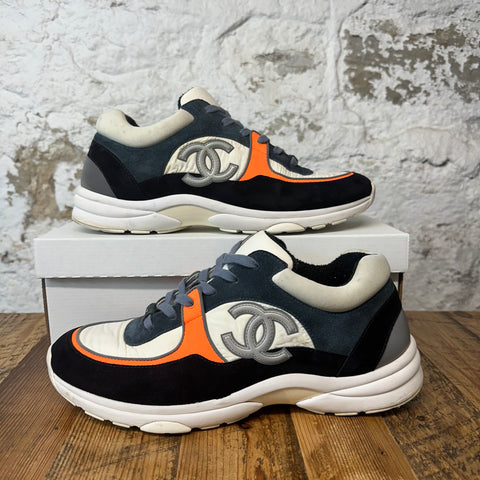 Chanel CC Orange White Black Trainer Sz 13 (46) No Box