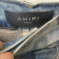 Amiri MX1 Multicolor Paisley Patches Blue Denim Jeans Sz 34