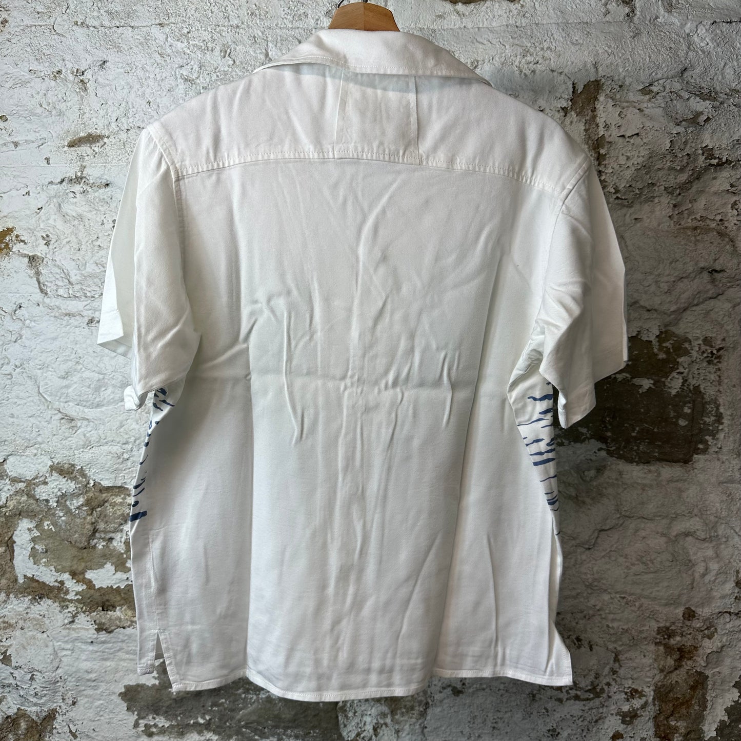 Rhude Palm Logos White Button Up Shirt Sz XS
