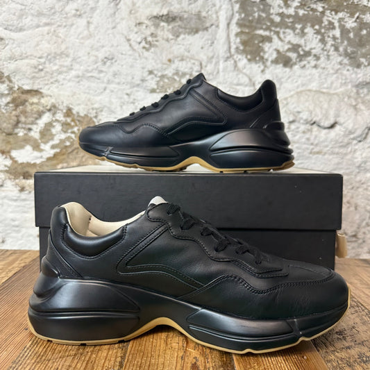 Gucci Rython Iridescent Logo Black Sneaker Sz 6.5 (39.5)