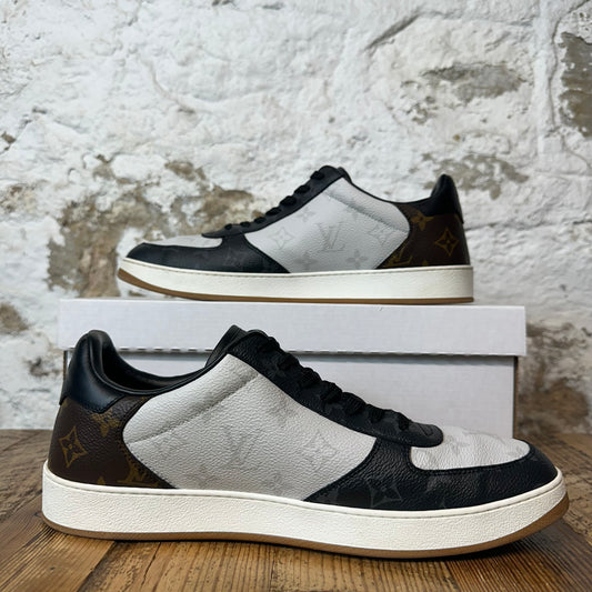Louis Vuitton Rivoli Black White Brown Monogram Sneaker Sz 10.5 (9LV)