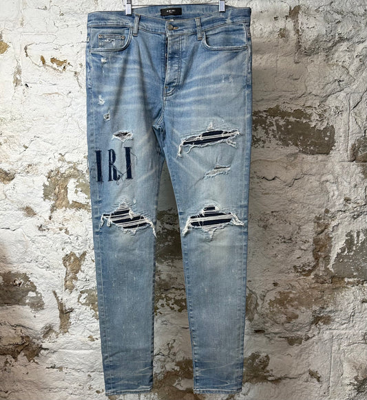 Amiri MX1 Denim Spell Blue Denim Jeans Sz 38