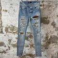Amiri Tiger Thrasher Blue Denim Jeans Sz 29