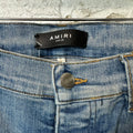 Amiri Plain Blue Distressed Denim Jeans Sz 32
