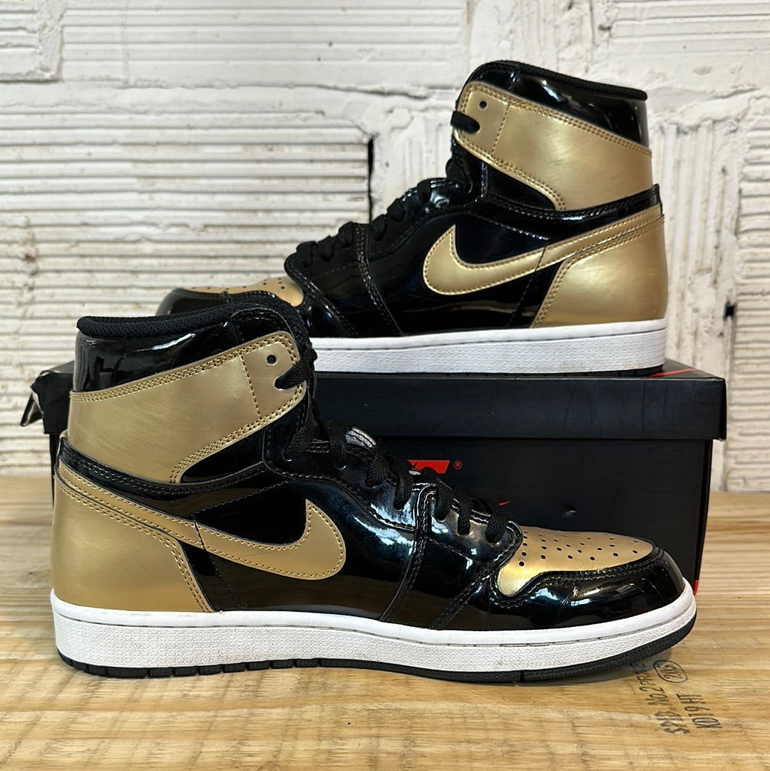 Air Jordan 1 High Patent Gold Toe Sz 10