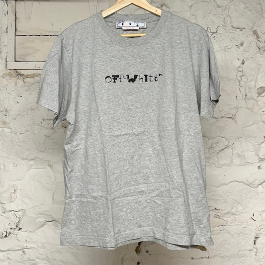 Off White Black Spell Gray T-shirt Sz M