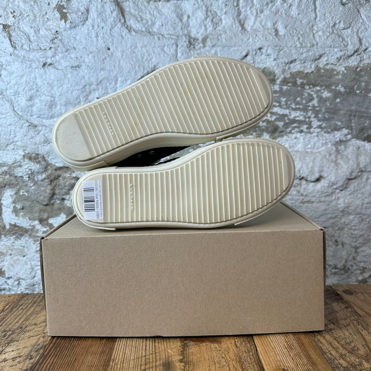 Rick Owens High DRKSDW Black Milk Sneaker Sz 10 (43)