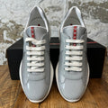 Prada Americas Cup Grey Patent White Sneaker Sz 9 DS