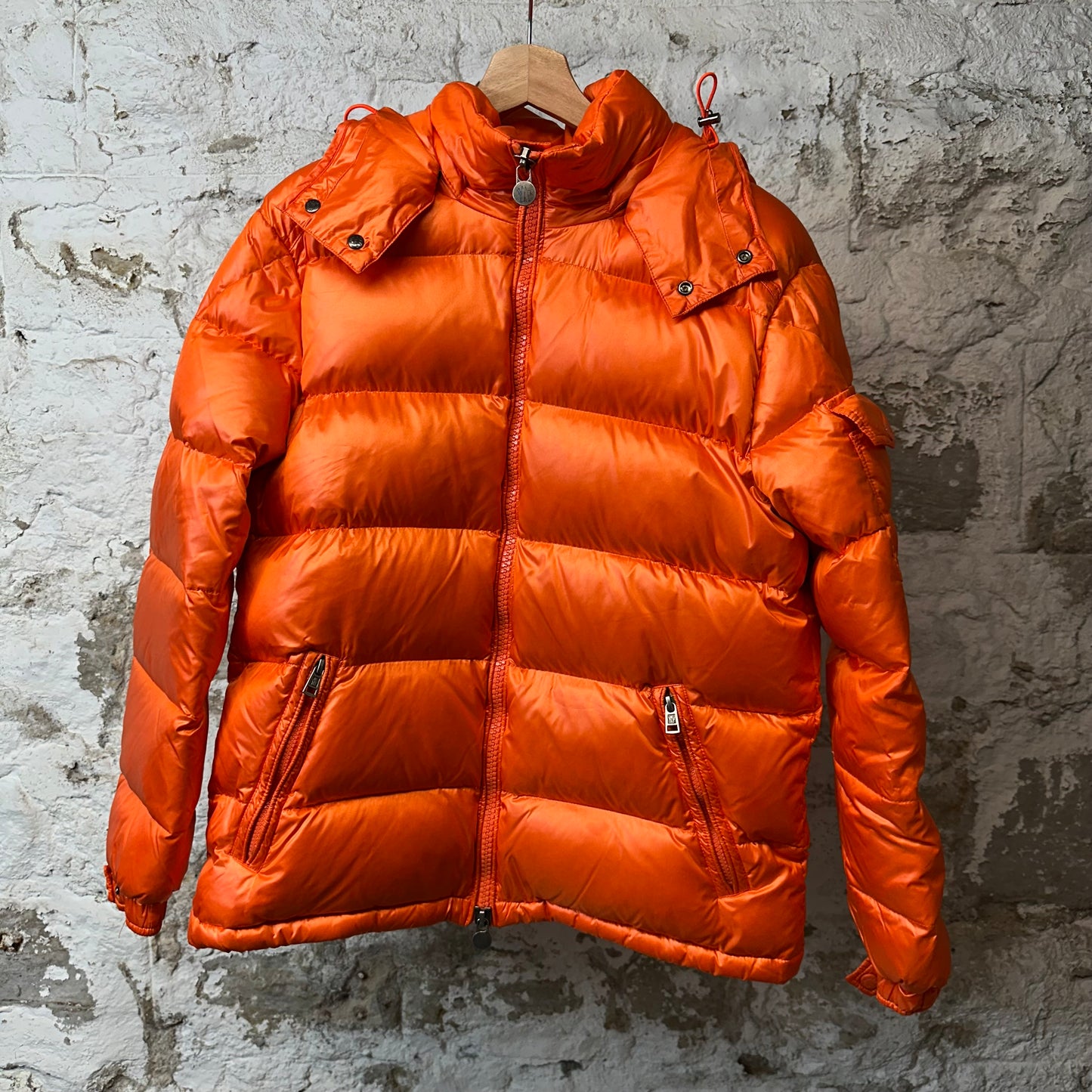 Moncler Moran Giubbotto Orange Puffer Jacket Sz L (4)