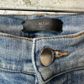 Amiri Felt Spellout Distressed Blue Denim Jeans Sz 32