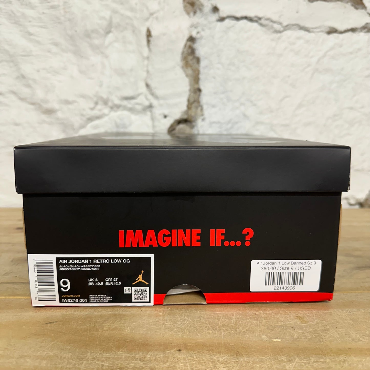 Air Jordan 1 Low Banned Sz 9