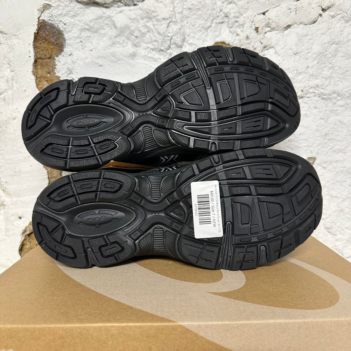 Asics Gel-1130 Black Pure Silver Sz 7 DS