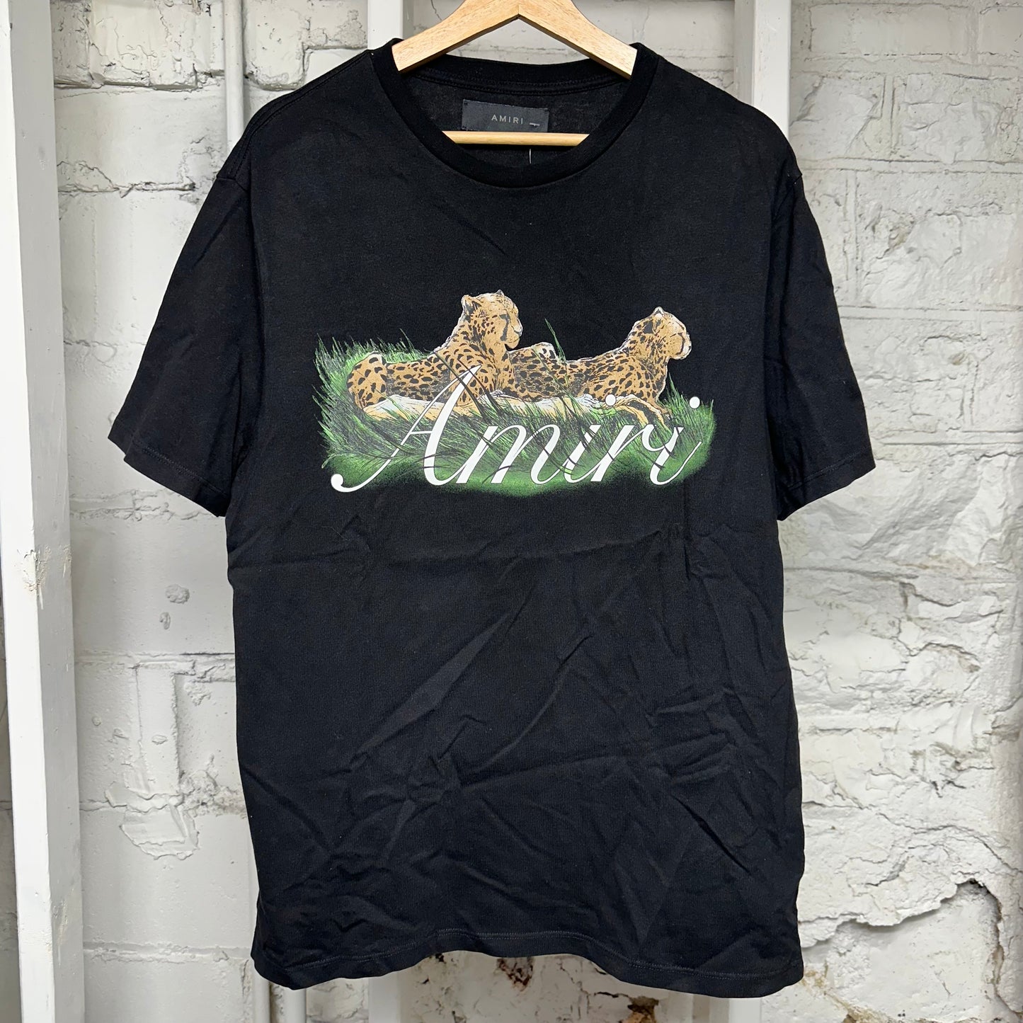 Amiri Black Cheetah T-Shirt Sz M