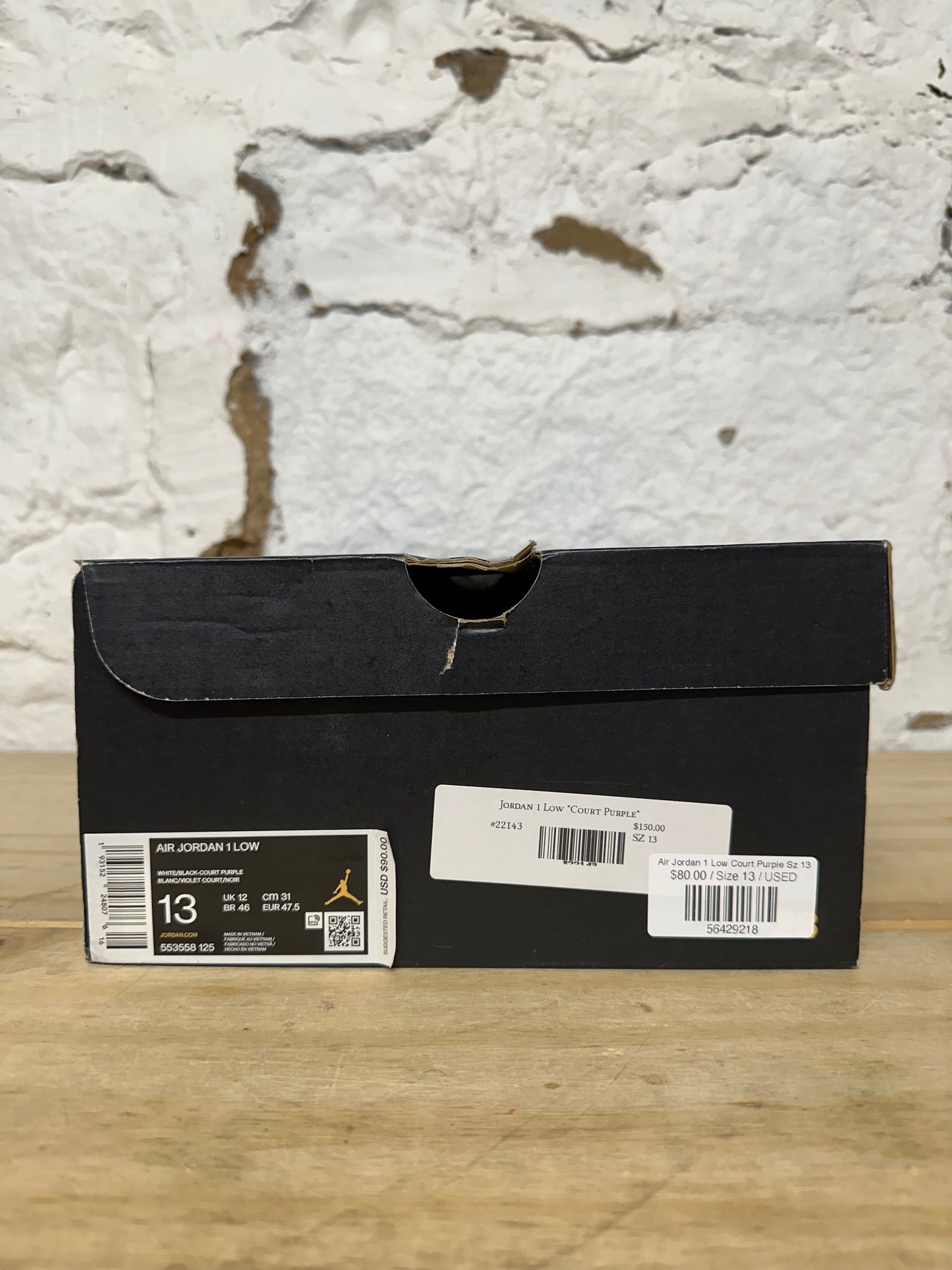 Air Jordan 1 Low Court Purple Sz 13