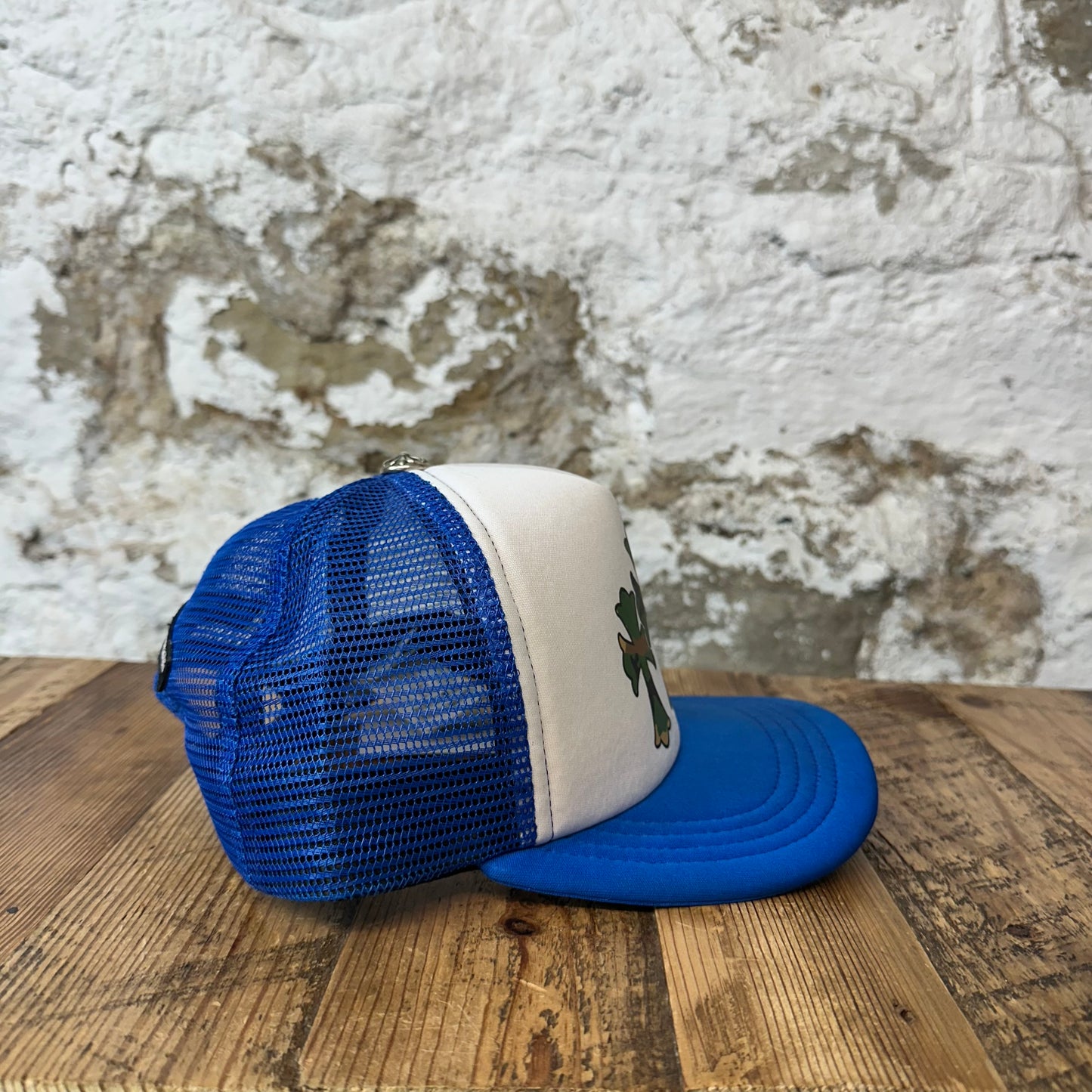 Chrome Hearts Triple Camo Cross Blue White Trucker Hat
