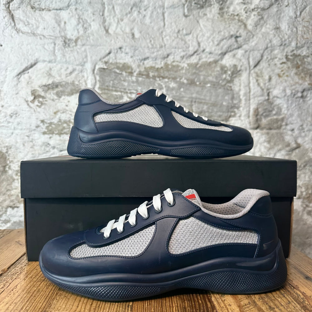 Prada Americas Cup Navy Rubber Sneaker Sz 8 (41)